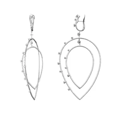 MATTIA CIELO Mattia Cielo Rugiada Diamanti 18K White Gold & Titanium Diamond Drop Earrings by The Solist | Thumbnail 1 MATTIA CIELO Mattia Cielo Rugiada Diamanti 18K White Gold & Titanium Diamond Drop Earrings by The Solist | Thumbnail 1