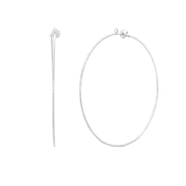 MATTIA CIELO Mattia Cielo Rugiada Diamanti 18K White Gold & Titanium Diamond Hoop Earrings by The Solist | Thumbnail 1 MATTIA CIELO Mattia Cielo Rugiada Diamanti 18K White Gold & Titanium Diamond Hoop Earrings by The Solist | Thumbnail 1