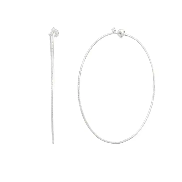 MATTIA CIELO Mattia Cielo Rugiada Diamanti 18K White Gold & Titanium Diamond Hoop Earrings by The Solist