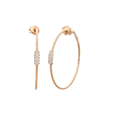 MATTIA CIELO Mattia Cielo Rugiada Pave 18K Rose Gold & Titanium Diamond Hoop Earrings by The Solist | Thumbnail 1 MATTIA CIELO Mattia Cielo Rugiada Pave 18K Rose Gold & Titanium Diamond Hoop Earrings by The Solist | Thumbnail 1