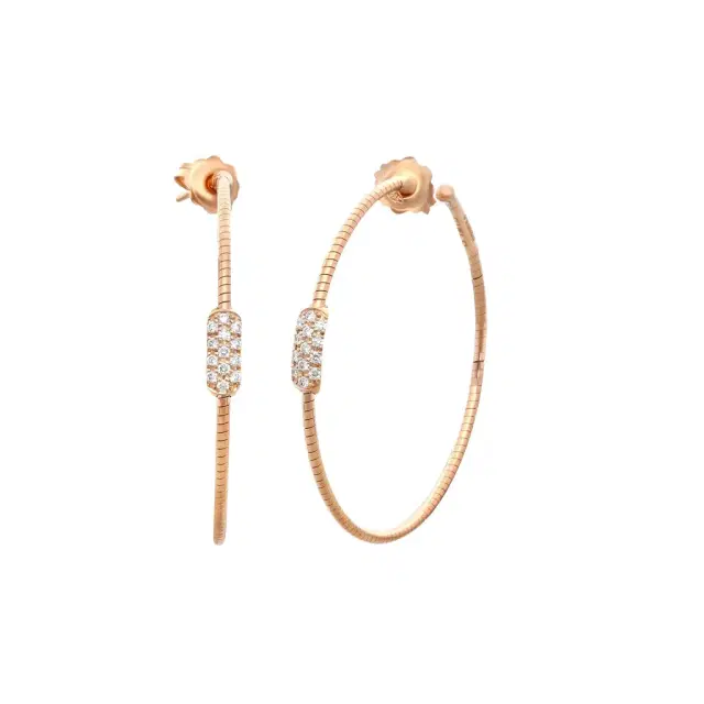 MATTIA CIELO Mattia Cielo Rugiada Pave 18K Rose Gold & Titanium Diamond Hoop Earrings by The Solist