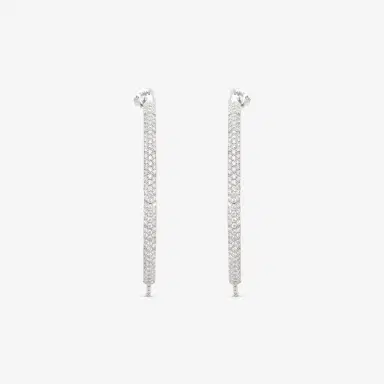 MATTIA CIELO Mattia Cielo Rugiada Pave 18K White Gold & Titanium Diamond Hoop Earrings by The Solist | Thumbnail 2 MATTIA CIELO Mattia Cielo Rugiada Pave 18K White Gold & Titanium Diamond Hoop Earrings by The Solist | Thumbnail 2
