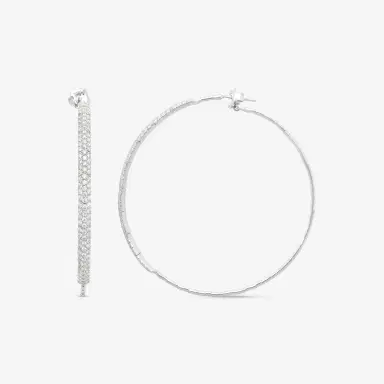 MATTIA CIELO Mattia Cielo Rugiada Pave 18K White Gold & Titanium Diamond Hoop Earrings by The Solist | Thumbnail 3 MATTIA CIELO Mattia Cielo Rugiada Pave 18K White Gold & Titanium Diamond Hoop Earrings by The Solist | Thumbnail 3