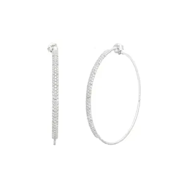 MATTIA CIELO Mattia Cielo Rugiada Pave 18K White Gold & Titanium Diamond Hoop Earrings by The Solist | Thumbnail 1 MATTIA CIELO Mattia Cielo Rugiada Pave 18K White Gold & Titanium Diamond Hoop Earrings by The Solist | Thumbnail 1