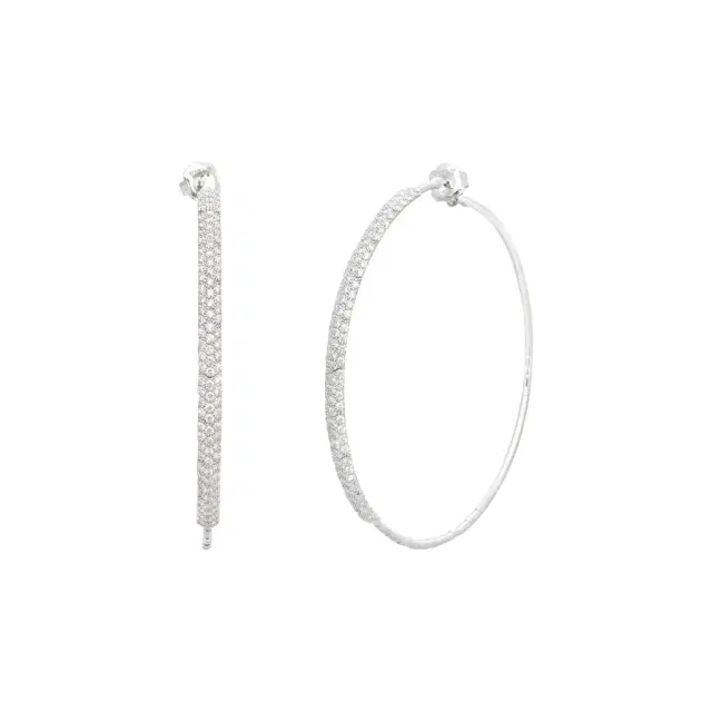 MATTIA CIELO Mattia Cielo Rugiada Pave 18K White Gold & Titanium Diamond Hoop Earrings by The Solist