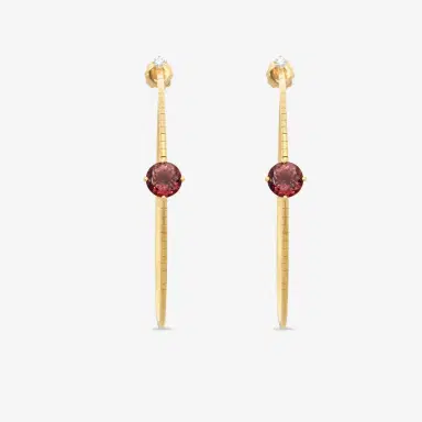 MATTIA CIELO Mattia Cielo Rugiada Pietre 18K Rose Gold & Titanium Diamond & Pink Tourmaline Hoop Earrings by The Solist | Thumbnail 2 MATTIA CIELO Mattia Cielo Rugiada Pietre 18K Rose Gold & Titanium Diamond & Pink Tourmaline Hoop Earrings by The Solist | Thumbnail 2