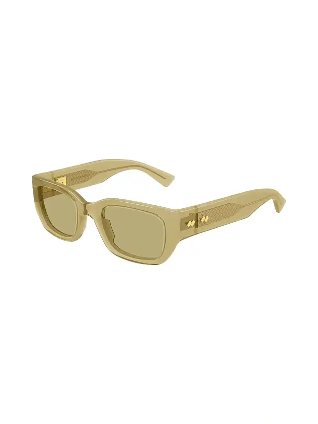 Men's 51MM Intrecciato Wirecore Square Sunglasses - Yellow