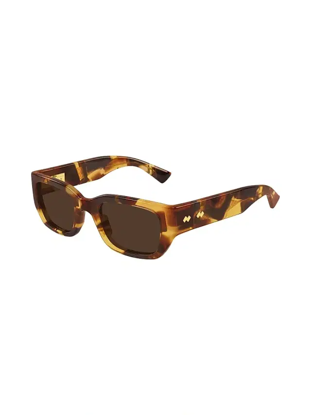 Men's Intrecciato Wirecore 51MM Rectangular Sunglasses - Havana Brown