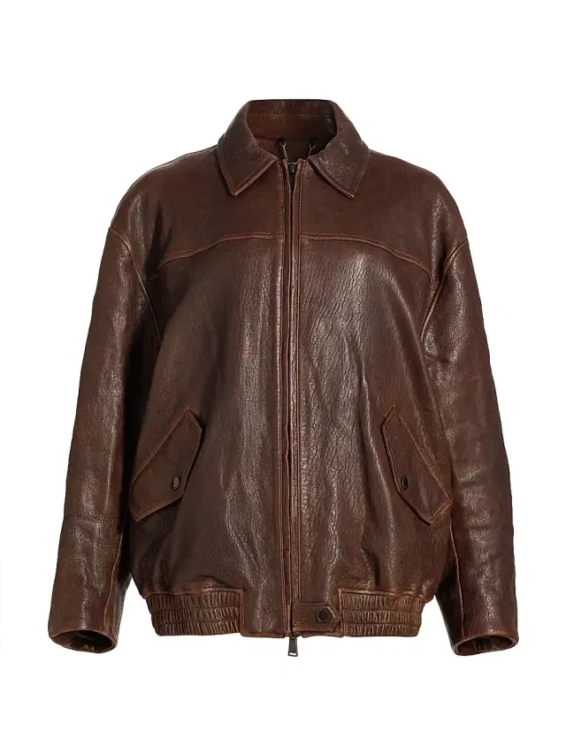 Women's Huntington Leather Oversized Jacket - Distressed Chocolate Women's Huntington Leather Oversized Jacket - Distressed Chocolate