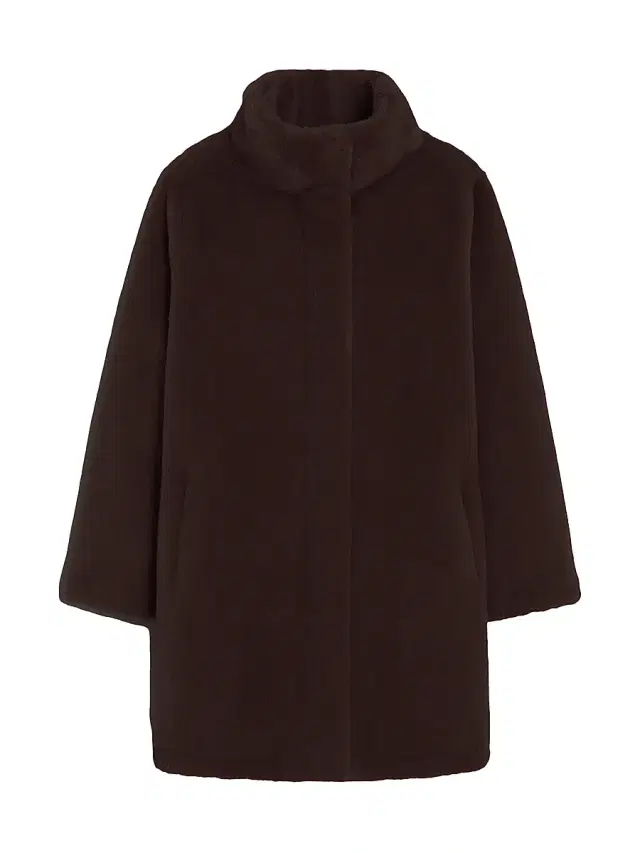 Apparis Women's Blair Faux Fur Stand Collar Coat - Espresso