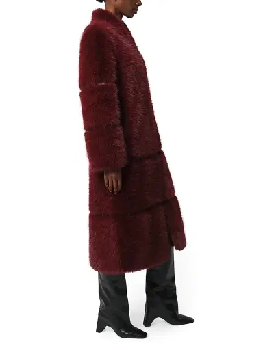 Apparis Women's Sylke Faux-Sable Fur Coat - Merlot - Size Medium | Thumbnail 3