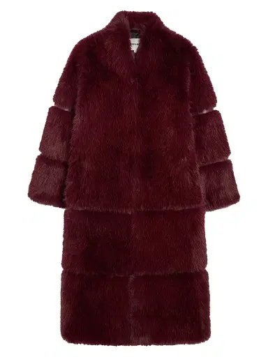 Apparis Women's Sylke Faux-Sable Fur Coat - Merlot - Size Medium | Thumbnail 1