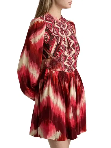 Farm Rio Women's Amanda Stripes Tapestry Abstract-Print Minidress - Red | Thumbnail 4 Farm Rio Women's Amanda Stripes Tapestry Abstract-Print Minidress - Red | Thumbnail 4