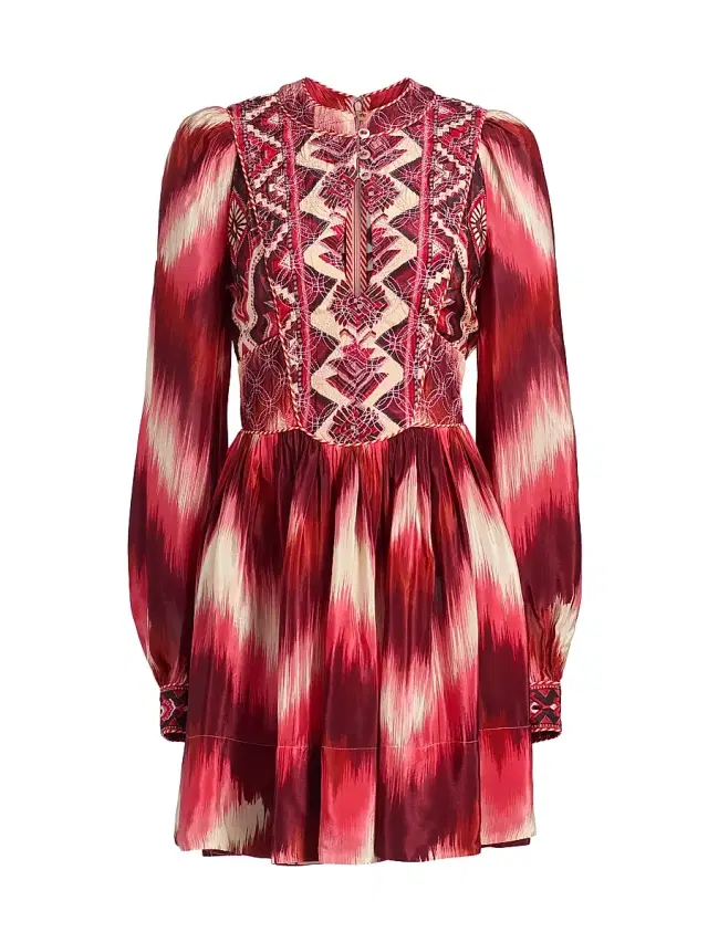 Farm Rio Women's Amanda Stripes Tapestry Abstract-Print Minidress - Red
