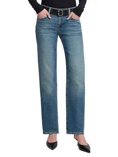 7 For All Mankind Women's Calie Straight Mid-Rise Jeans - Sea Level | Thumbnail 3 7 For All Mankind Women's Calie Straight Mid-Rise Jeans - Sea Level | Thumbnail 3