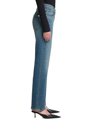 7 For All Mankind Women's Calie Straight Mid-Rise Jeans - Sea Level | Thumbnail 4 7 For All Mankind Women's Calie Straight Mid-Rise Jeans - Sea Level | Thumbnail 4