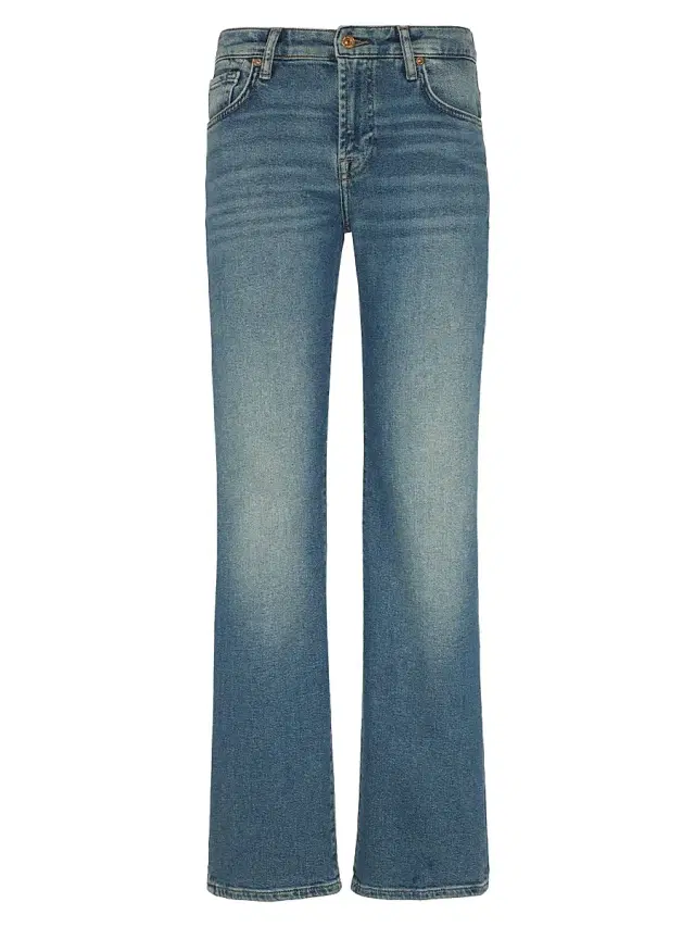 7 For All Mankind Women's Calie Straight Mid-Rise Jeans - Sea Level
