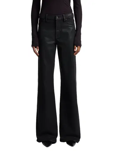 7 For All Mankind Women's Lotta Wide-Leg Jeans - Coated Black - Size 31 | Thumbnail 3 7 For All Mankind Women's Lotta Wide-Leg Jeans - Coated Black - Size 31 | Thumbnail 3
