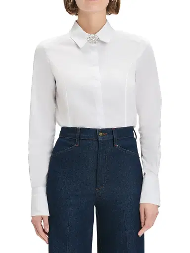 Favorite Daughter Women's The Darling Embellished Cotton-Blend Shirt | Thumbnail 4 Favorite Daughter Women's The Darling Embellished Cotton-Blend Shirt | Thumbnail 4