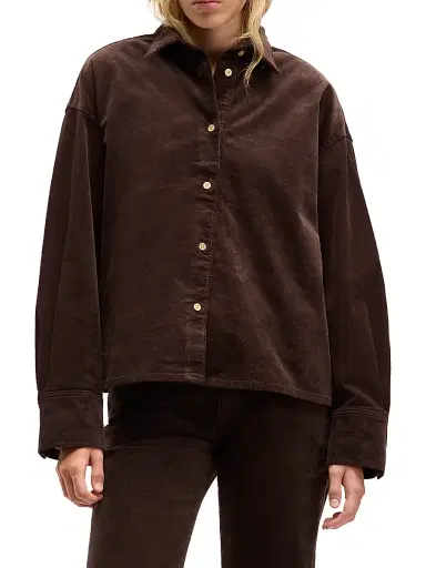 7 For All Mankind Women's Nina Cropped Corduroy Shacket - Corduroy Coffee - Size XL | Thumbnail 3 7 For All Mankind Women's Nina Cropped Corduroy Shacket - Corduroy Coffee - Size XL | Thumbnail 3