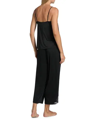 Natori Women's Enchant Lace-Trimmed Cami Pajamas - Black Lace - Size XL | Thumbnail 5 Natori Women's Enchant Lace-Trimmed Cami Pajamas - Black Lace - Size XL | Thumbnail 5