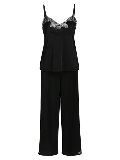 Natori Women's Enchant Lace-Trimmed Cami Pajamas - Black Lace - Size XL | Thumbnail 1 Natori Women's Enchant Lace-Trimmed Cami Pajamas - Black Lace - Size XL | Thumbnail 1