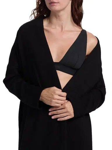 Natori Women's Himalaya Jersey Belted Robe - Black | Thumbnail 6 Natori Women's Himalaya Jersey Belted Robe - Black | Thumbnail 6