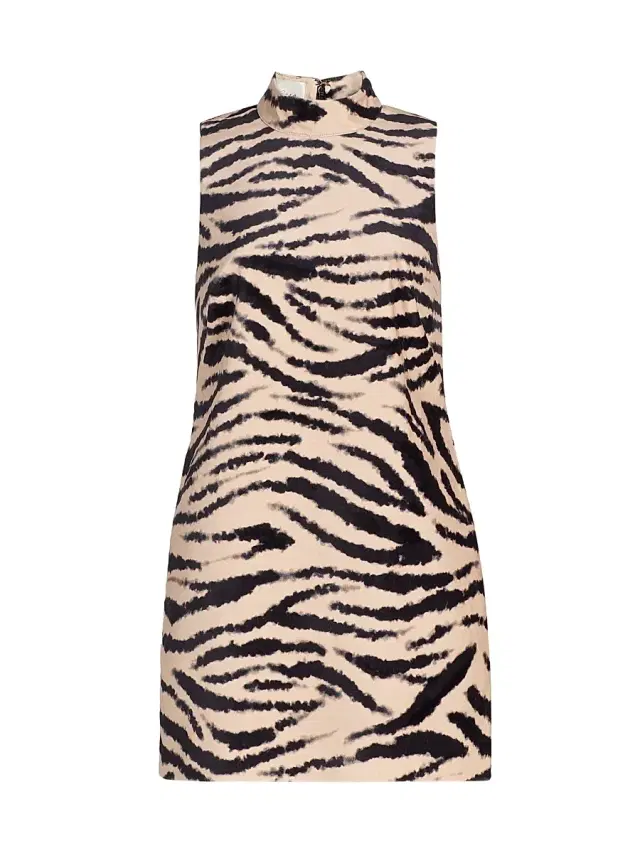 Cara Cara Women's Tay Zebra-Print Stretch-Cotton Shift Dress - Zebra Blush