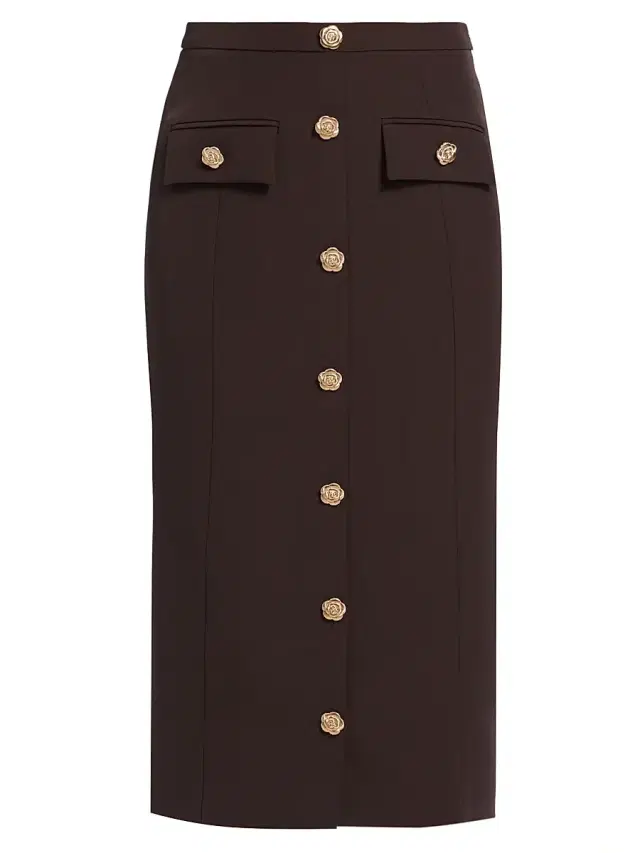 Generation Love Women's Randall Crepe Midi-Skirt - Brown