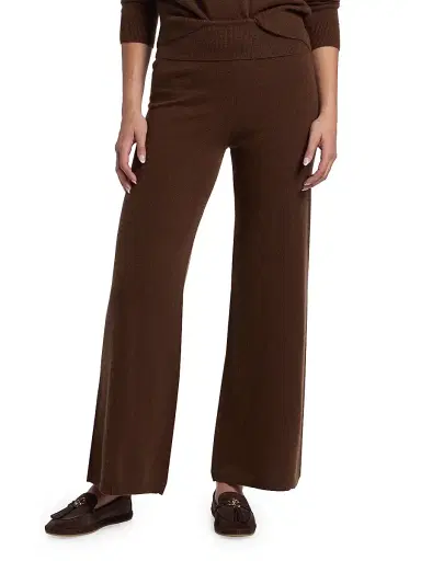 Stellae Dux Women's Cashmere Foldover Knit Pants - Soft Chocolate - Size XS | Thumbnail 3 Stellae Dux Women's Cashmere Foldover Knit Pants - Soft Chocolate - Size XS | Thumbnail 3