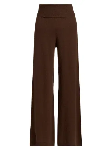 Stellae Dux Women's Cashmere Foldover Knit Pants - Soft Chocolate - Size XS | Thumbnail 1 Stellae Dux Women's Cashmere Foldover Knit Pants - Soft Chocolate - Size XS | Thumbnail 1