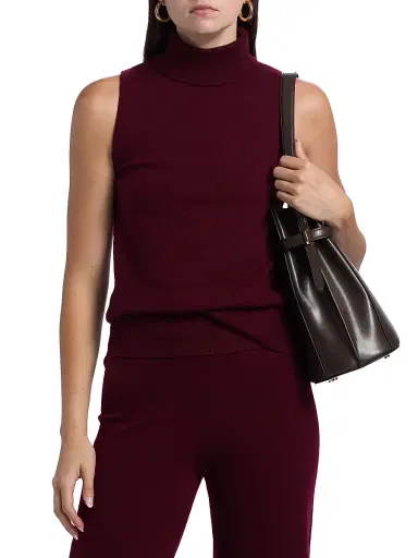 Stellae Dux Women's Cashmere Sleeveless Turtleneck Top | Thumbnail 3 Stellae Dux Women's Cashmere Sleeveless Turtleneck Top | Thumbnail 3