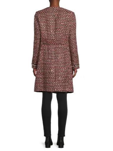 Milly Women's Collarless Tweed Coat | Thumbnail 5