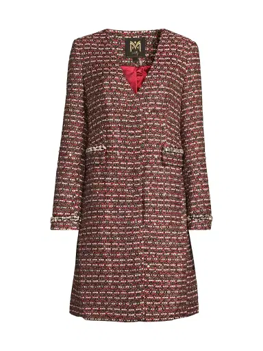 Milly Women's Collarless Tweed Coat | Thumbnail 1