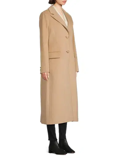 Milly Women's Wool-Blend Single-Breasted Maxi Coat - Camel | Thumbnail 4 Milly Women's Wool-Blend Single-Breasted Maxi Coat - Camel | Thumbnail 4