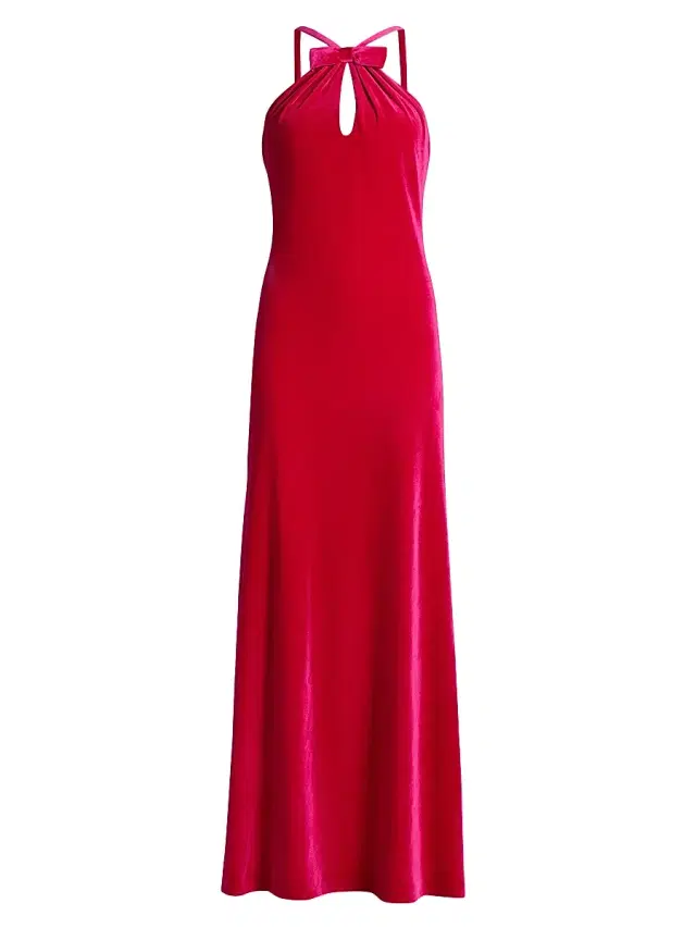 As It May Women's Louise Velvet Halter Gown
