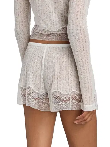 Kiki de Montparnasse Women's Pointelle-Knit Lace Shorts - Ivory - Size XL | Thumbnail 4