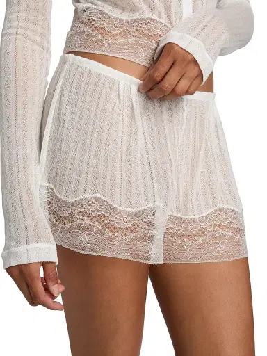 Kiki de Montparnasse Women's Pointelle-Knit Lace Shorts - Ivory - Size XL | Thumbnail 5