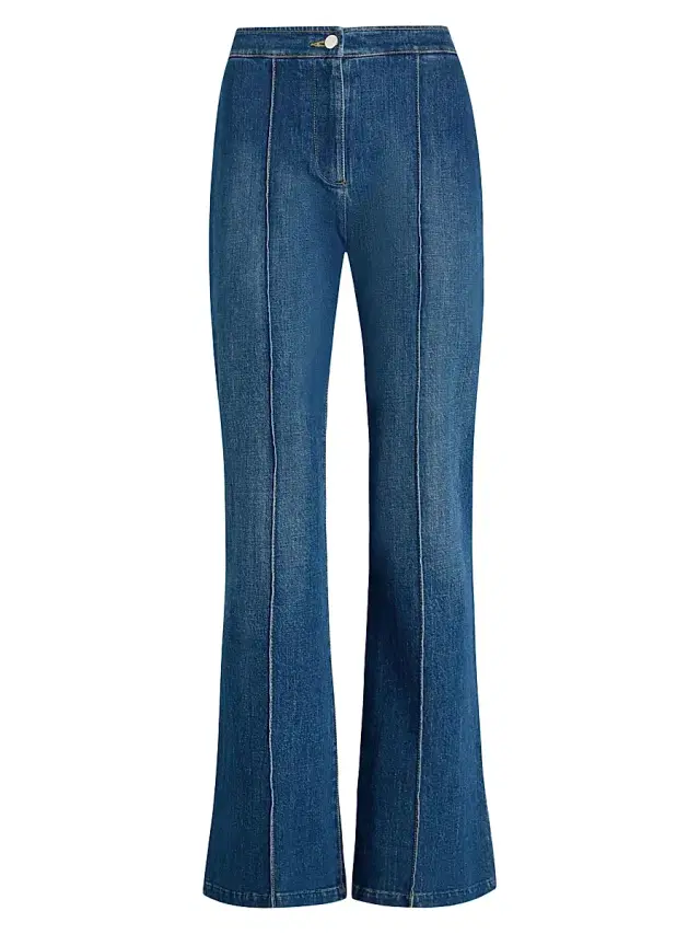 Callas Milano Women's Lola Denim Flare-Leg Cropped Pants - Indigo