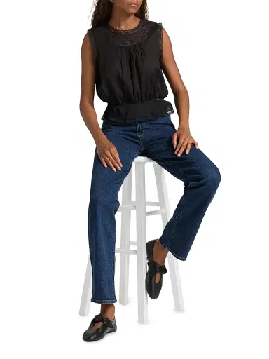 DÔEN Women's Lilibet Cotton Top - Black - Size Medium | Thumbnail 2 DÔEN Women's Lilibet Cotton Top - Black - Size Medium | Thumbnail 2