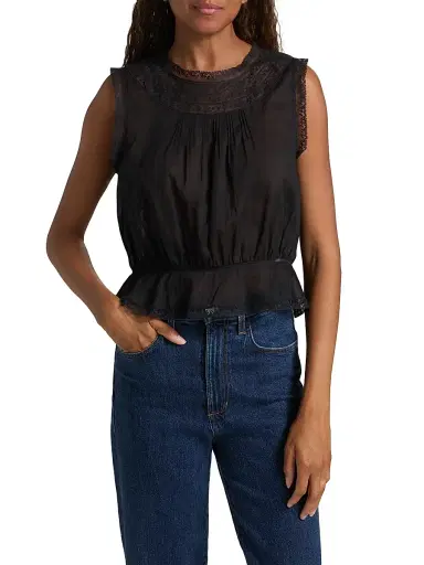 DÔEN Women's Lilibet Cotton Top - Black - Size Medium | Thumbnail 3 DÔEN Women's Lilibet Cotton Top - Black - Size Medium | Thumbnail 3