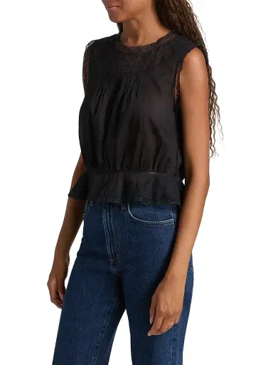 DÔEN Women's Lilibet Cotton Top - Black - Size Medium | Thumbnail 4 DÔEN Women's Lilibet Cotton Top - Black - Size Medium | Thumbnail 4