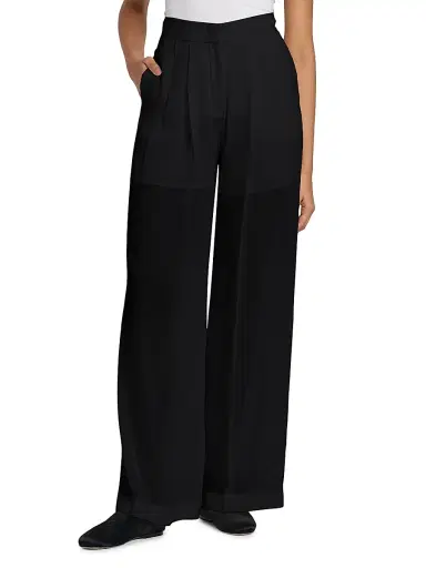 Alberta Ferretti Women's Silk Wide-Leg Trousers | Thumbnail 3 Alberta Ferretti Women's Silk Wide-Leg Trousers | Thumbnail 3