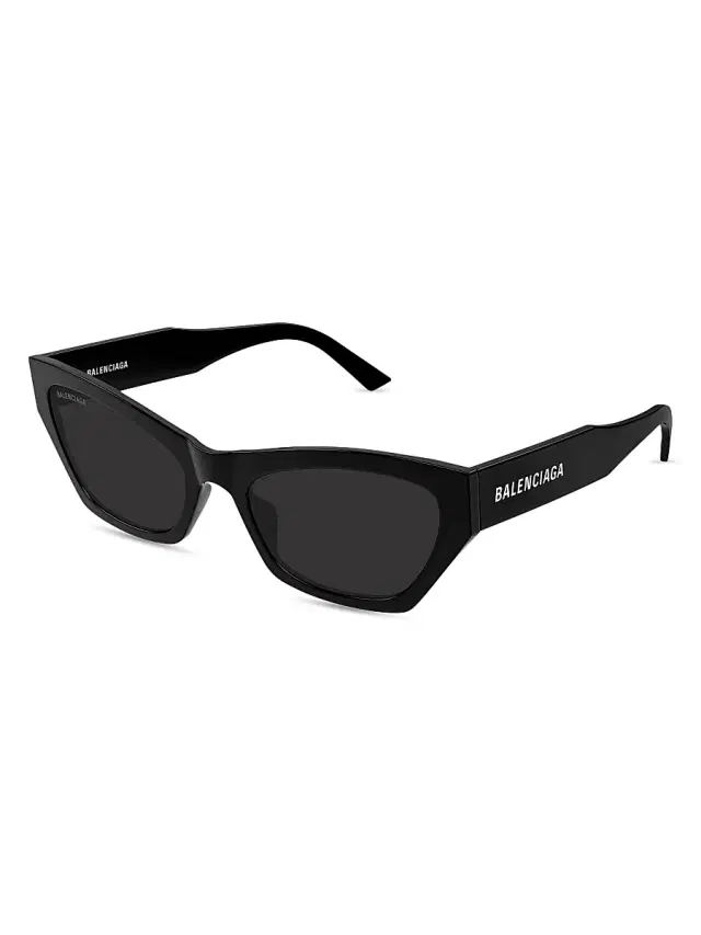 Balenciaga Women's Flat 56MM Cat-Eye Sunglasses - Black