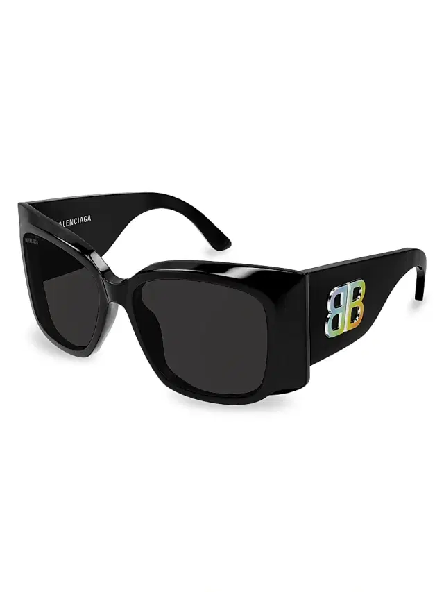 Balenciaga Women's Signature 58MM Butterfly Sunglasses - Black