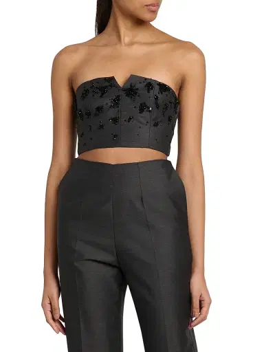 Alberta Ferretti Women's Virgin Wool-Silk Sequined Top - Multi Gray | Thumbnail 3 Alberta Ferretti Women's Virgin Wool-Silk Sequined Top - Multi Gray | Thumbnail 3