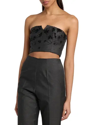 Alberta Ferretti Women's Virgin Wool-Silk Sequined Top - Multi Gray | Thumbnail 4 Alberta Ferretti Women's Virgin Wool-Silk Sequined Top - Multi Gray | Thumbnail 4