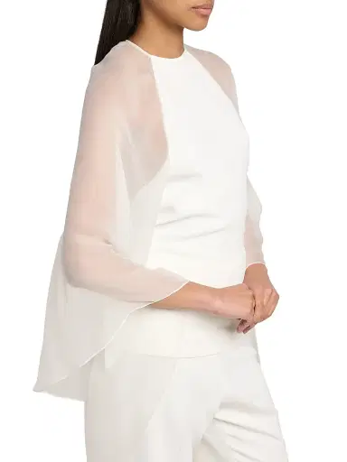 Alberta Ferretti Women's Semi Sheer Longline Blouse | Thumbnail 6