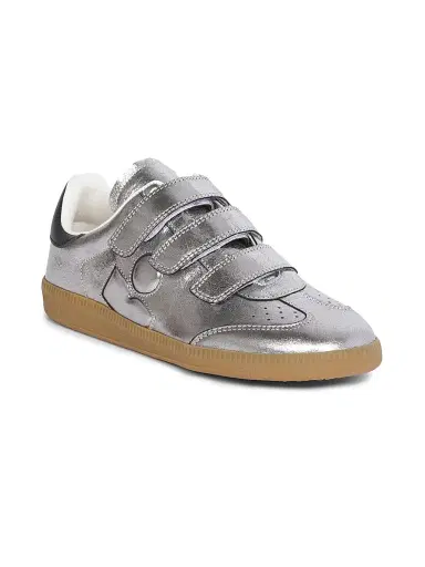 Isabel Marant Women's Festive Beth Leather Sneakers - Gun Metal | Thumbnail 2