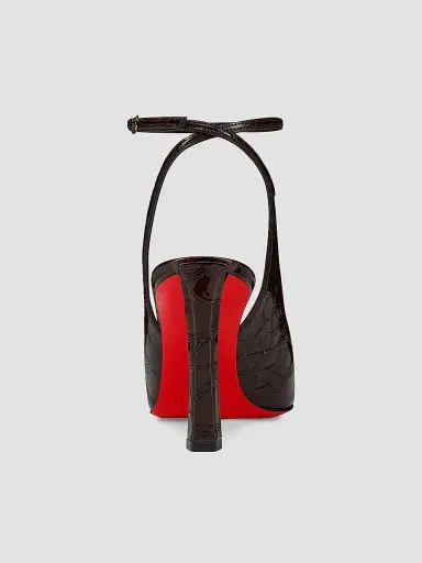 Christian Louboutin Women's Condora Strap Patent Leather 85MM Pumps - Brown | Thumbnail 3